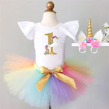 1 Year Girl Baby Birthday Dress Romper+Tutu Dress+Headband Cheap Newborn Clothes 12Months