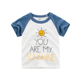 Boys T-shirt Summer Children Tops Clothing  Cotton Dinosaur Short Sleeve T Shirts Kids Boy White G