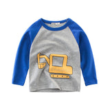 Boys T Shirt Long Sleeves Kids Girls Toddler Children Cotton Tops Cartoon Baby Dinosaur Tee Teens