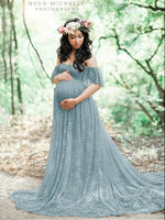 CHCDMP New Elegant Lace Maternity Dress Photography Props Long Dresses Pregnant Women Clo