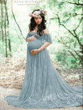 CHCDMP New Elegant Lace Maternity Dress Photography Props Long Dresses Pregnant Women Clo