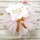 1 Year Girl Baby Birthday Dress Romper+Tutu Dress+Headband Cheap Newborn Clothes 12Months