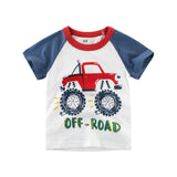 Boys T-shirt Summer Children Tops Clothing  Cotton Dinosaur Short Sleeve T Shirts Kids Boy White G