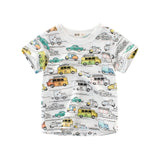 Boys T-shirt Summer Children Tops Clothing  Cotton Dinosaur Short Sleeve T Shirts Kids Boy White G