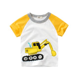 Boys T-shirt Summer Children Tops Clothing  Cotton Dinosaur Short Sleeve T Shirts Kids Boy White G