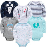 Kavkas New Baby Boys Bodysuit 6 PCS 3 PCS Long Sleeve Cotton Baby Boy Girl Clothes 0-3 months