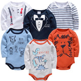 Kavkas New Baby Boys Bodysuit 6 PCS 3 PCS Long Sleeve Cotton Baby Boy Girl Clothes 0-3 months