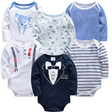 Kavkas New Baby Boys Bodysuit 6 PCS 3 PCS Long Sleeve Cotton Baby Boy Girl Clothes 0-3 months