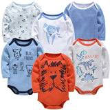 Kavkas New Baby Boys Bodysuit 6 PCS 3 PCS Long Sleeve Cotton Baby Boy Girl Clothes 0-3 months