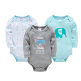 Kavkas New Baby Boys Bodysuit 6 PCS 3 PCS Long Sleeve Cotton Baby Boy Girl Clothes 0-3 months