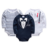 Kavkas New Baby Boys Bodysuit 6 PCS 3 PCS Long Sleeve Cotton Baby Boy Girl Clothes 0-3 months