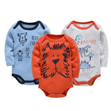 Kavkas New Baby Boys Bodysuit 6 PCS 3 PCS Long Sleeve Cotton Baby Boy Girl Clothes 0-3 months