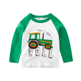 Boys T Shirt Long Sleeves Kids Girls Toddler Children Cotton Tops Cartoon Baby Dinosaur Tee Teens