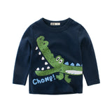 Boys T Shirt Long Sleeves Kids Girls Toddler Children Cotton Tops Cartoon Baby Dinosaur Tee Teens