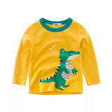 Boys T Shirt Long Sleeves Kids Girls Toddler Children Cotton Tops Cartoon Baby Dinosaur Tee Teens