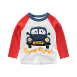 Boys T Shirt Long Sleeves Kids Girls Toddler Children Cotton Tops Cartoon Baby Dinosaur Tee Teens