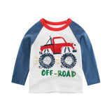 Boys T Shirt Long Sleeves Kids Girls Toddler Children Cotton Tops Cartoon Baby Dinosaur Tee Teens