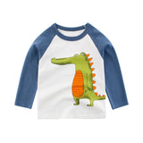 Boys T Shirt Long Sleeves Kids Girls Toddler Children Cotton Tops Cartoon Baby Dinosaur Tee Teens