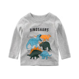 Boys T Shirt Long Sleeves Kids Girls Toddler Children Cotton Tops Cartoon Baby Dinosaur Tee Teens