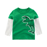 Boys T Shirt Long Sleeves Kids Girls Toddler Children Cotton Tops Cartoon Baby Dinosaur Tee Teens