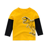 Boys T Shirt Long Sleeves Kids Girls Toddler Children Cotton Tops Cartoon Baby Dinosaur Tee Teens