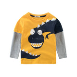 Boys T Shirt Long Sleeves Kids Girls Toddler Children Cotton Tops Cartoon Baby Dinosaur Tee Teens