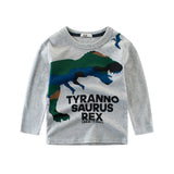 Boys T Shirt Long Sleeves Kids Girls Toddler Children Cotton Tops Cartoon Baby Dinosaur Tee Teens