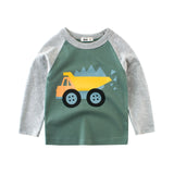 Boys T Shirt Long Sleeves Kids Girls Toddler Children Cotton Tops Cartoon Baby Dinosaur Tee Teens