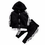 2019 Spring Baby Casual Tracksuit Children Boy Girl Cotton Zipper Jacket Pants 2Pcs/Sets Kids Leisur