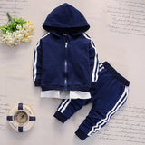 2019 Spring Baby Casual Tracksuit Children Boy Girl Cotton Zipper Jacket Pants 2Pcs/Sets Kids Leisur