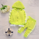 2019 Spring Baby Casual Tracksuit Children Boy Girl Cotton Zipper Jacket Pants 2Pcs/Sets Kids Leisur