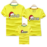 Dad Mom Baby Christmas T-Shirt Clothing for Family Matching Outfits Clothes Mother Daughter Fat