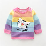 Unisex 6M-5T Autumn Winter Cotton T shirt Cartoon Long Sleeve Baby Boys Girls Tees Kids Children