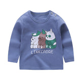 Unisex 6M-5T Autumn Winter Cotton T shirt Cartoon Long Sleeve Baby Boys Girls Tees Kids Children