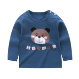 Unisex 6M-5T Autumn Winter Cotton T shirt Cartoon Long Sleeve Baby Boys Girls Tees Kids Children