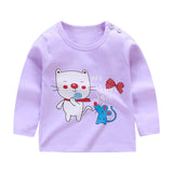 Unisex 6M-5T Autumn Winter Cotton T shirt Cartoon Long Sleeve Baby Boys Girls Tees Kids Children