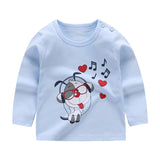 Unisex 6M-5T Autumn Winter Cotton T shirt Cartoon Long Sleeve Baby Boys Girls Tees Kids Children