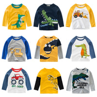 Boys T Shirt Long Sleeves Kids Girls Toddler Children Cotton Tops Cartoon Baby Dinosaur Tee Teens