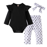 Baby Girl Clothes Newborn Infant Autumn 3Pcs Set Cotton T-shirt Pants Headband fall Outfits Cloth