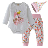 Baby Girl Clothes Newborn Infant Autumn 3Pcs Set Cotton T-shirt Pants Headband fall Outfits Cloth