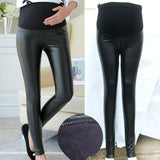 YWHUANSEN PU Leather Pregnant Women's Leggings Autumn Winter Warm Pants For Femme Ence