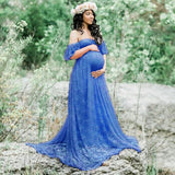 CHCDMP New Elegant Lace Maternity Dress Photography Props Long Dresses Pregnant Women Clo