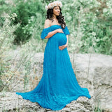 CHCDMP New Elegant Lace Maternity Dress Photography Props Long Dresses Pregnant Women Clo