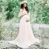 CHCDMP New Elegant Lace Maternity Dress Photography Props Long Dresses Pregnant Women Clo