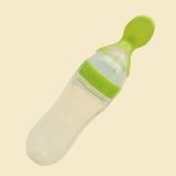 90ML Lovely Safety Infant Baby Silicone Feeding With Spoon Feeder Food Rice Cereal Bottle For Be