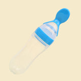 90ML Lovely Safety Infant Baby Silicone Feeding With Spoon Feeder Food Rice Cereal Bottle For Be