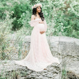 CHCDMP New Elegant Lace Maternity Dress Photography Props Long Dresses Pregnant Women Clo