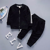 2019 Spring Baby Casual Tracksuit Children Boy Girl Cotton Zipper Jacket Pants 2Pcs/Sets Kids Leisur