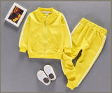 2019 Spring Baby Casual Tracksuit Children Boy Girl Cotton Zipper Jacket Pants 2Pcs/Sets Kids Leisur