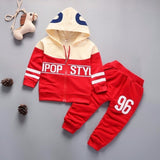 2019 Spring Baby Casual Tracksuit Children Boy Girl Cotton Zipper Jacket Pants 2Pcs/Sets Kids Leisur